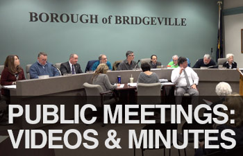 bridgeville public meetings: videos and minutes